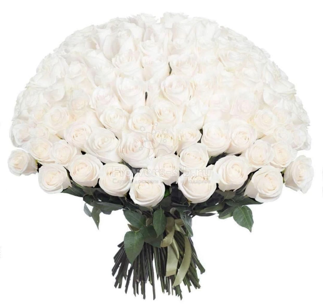 Огромный шикарный букет из белых и розовых роз